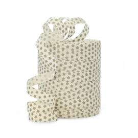 Lint ECO Raffia | Stars off-white/goud | 3 mtr