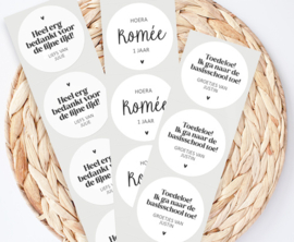 Stickers op maat | Bedankt voor de fijne tijd + naam | 10 stuks