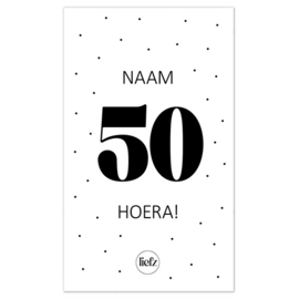Fles etiket op maat | Hoera + leeftijd + naam