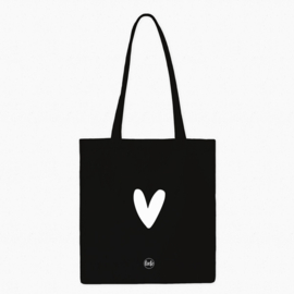Katoenen tas | Hartje | Zwart