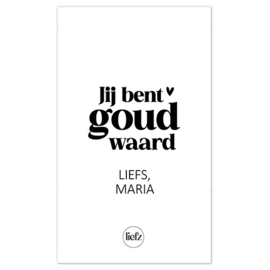 Fles etiket op maat | Jij bent goud waard + naam