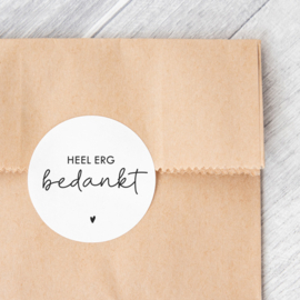 Stickers | Heel erg bedankt | 10 stuks