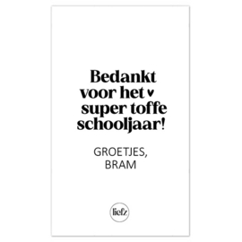 Fles etiket op maat | Bedankt voor het toffe schooljaar