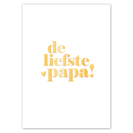 Kaart | De liefste papa | Goudfolie