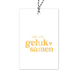 Cadeaulabel | Veel geluk samen | Goudfolie