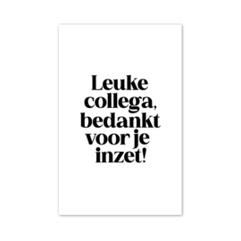 Mini kaartje | Leuke collega bedankt voor je inzet