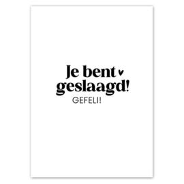 Kaart | Je bent geslaagd! Gefeli!