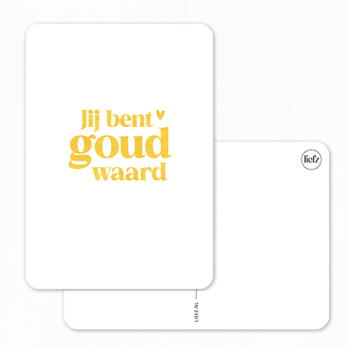 Kaart | Jij bent goud waard | Goudfolie