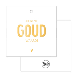 Cadeaulabel | Jij bent goud waard | Goudfolie