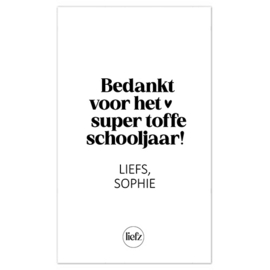 Fles etiket op maat | Bedankt voor het toffe schooljaar
