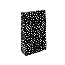 Blokbodemzakken | Dots | Zwart | 14 x 8 x 26 cm | 5 stuks