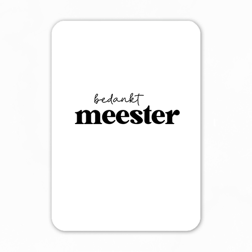 Midi kaart | Bedankt meester