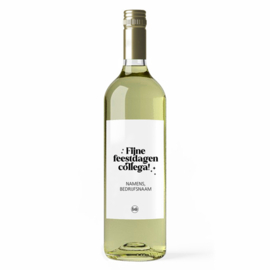 Fles etiket op maat | Fijne feestdagen collega + naam