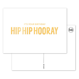 Kaart | Hip hip hooray | Goudfolie