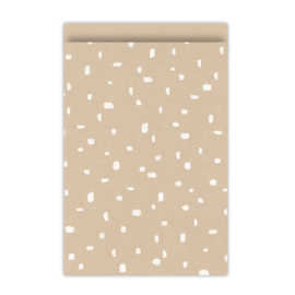 Cadeauzakjes | Kraft met witte dots | 17 x 25 cm | 5 stuks