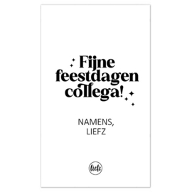 Fles etiket op maat | Fijne feestdagen collega + naam