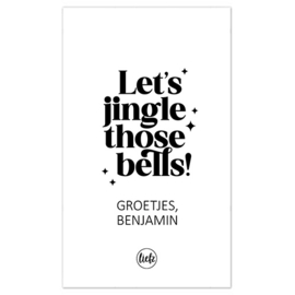 Fles etiket op maat | Let's jingle those bells + naam