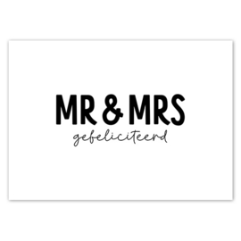 Kaart | Mr & Mrs, gefeliciteerd
