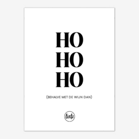 Fles etiket Kerst | Ho Ho Ho behalve de wijn