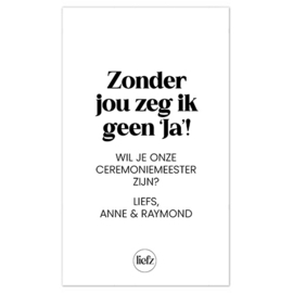 Fles etiket op maat | Zonder jou zeg ik geen 'ja' + naam