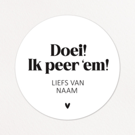 Stickers op maat | Ik peer 'em + naam | 10 stuks