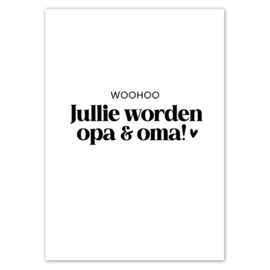 Kaart | Woohoo, jullie worden opa & oma