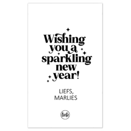 Fles etiket op maat | Wishing you a sparkling new year + naam