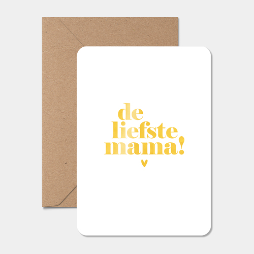 Kaart | De liefste mama | Goudfolie