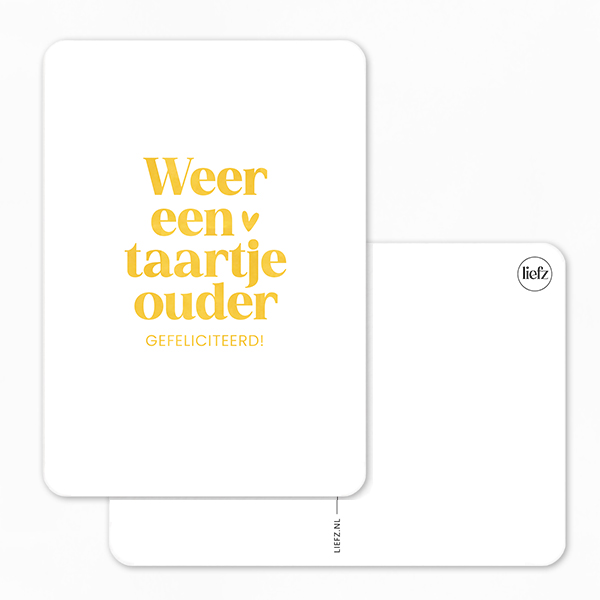Kaart | Weer een taartje ouder | Goudfolie