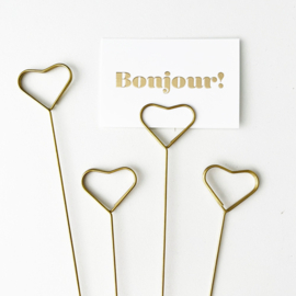 Mini kaartje | Bonjour | Goudfolie