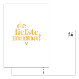 Kaart | De liefste mama | Goudfolie