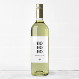 Fles etiket Kerst | Ho Ho Ho behalve de wijn