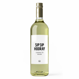 Fles etiket op maat | Sip sip hooray + naam