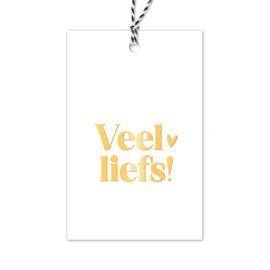 Cadeaulabel | Veel liefs | Goudfolie