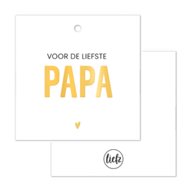 Cadeaulabel | Voor de liefste papa | Goudfolie