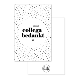 Mini kaartje | Leuke collega bedankt | Dots