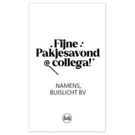 Fles etiket op maat | Fijne pakjesavond collega + naam