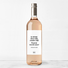 Fles etiket op maat | Je wordt tante