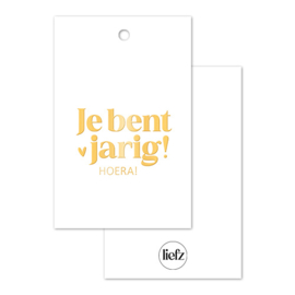 Cadeaulabel | Je bent jarig | Goudfolie