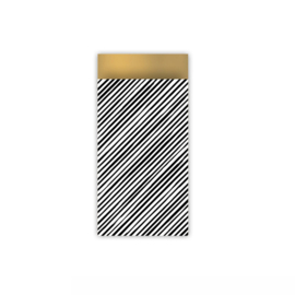 Cadeauzakjes | Manual stripes | Zwart, wit & goud | 7 x 13 cm | 5 stuks