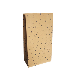 Blokbodemzakken | Kraft Dots | 14 x 8 x 26 cm | 5 stuks