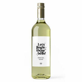 Fles etiket op maat | Let's jingle those bells + naam