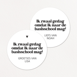 Stickers op maat | Ik zwaai gedag + naam | 10 stuks