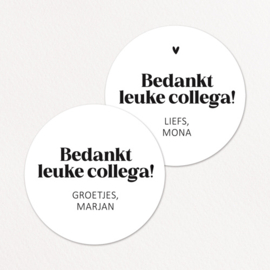 Stickers op maat | Bedankt collega + naam |  10 stuks