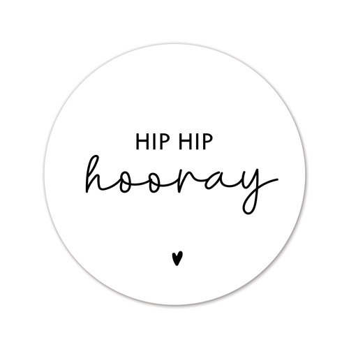 Stickers | Hip hip hooray | Wit | 100 stuks