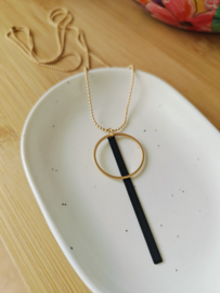 Halsketting Paulette (goud - zwart)