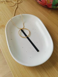 Halsketting Paulette (goud - zwart)