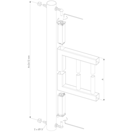 tuinpoort veerscharnier  profiel 40 x 40 mm