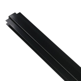 vierkante paal l 280cm met U profiel lengte 220 cm ral 9005 zwart (tussenpaal)