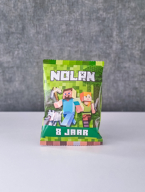 Gepersonaliseerde Minecraft chips / popcorn zakjes